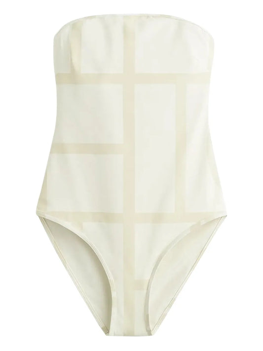 Monogram Strapless Swimsuit