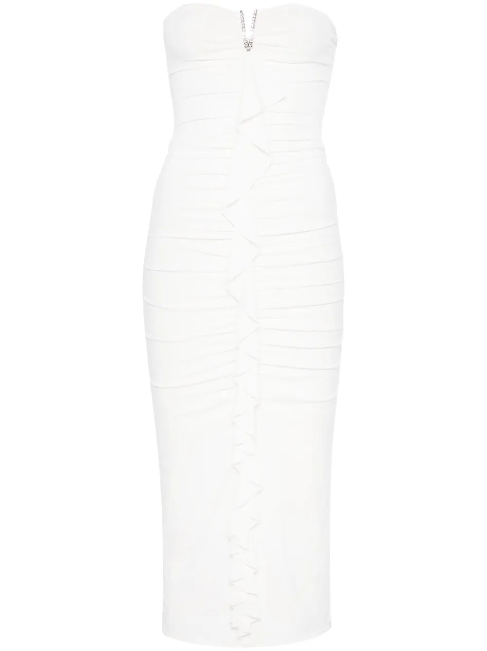 Ruffled-Detailed Midi Dress