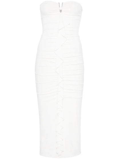 Ruffled-Detailed Midi Dress