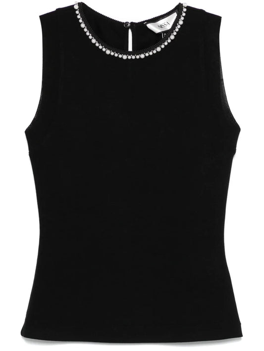 Faux-Pearl Tank Top