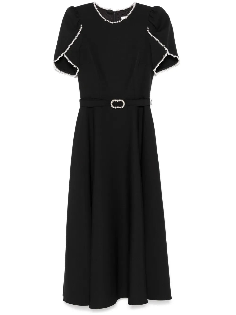 Faux-Pearl Detailed Midi Dress