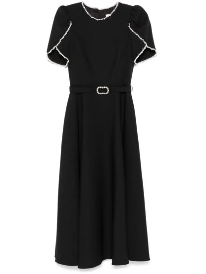 Faux-Pearl Detailed Midi Dress