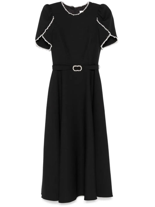 Faux-Pearl Detailed Midi Dress