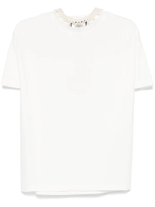 Beaded Collar T-Shirt