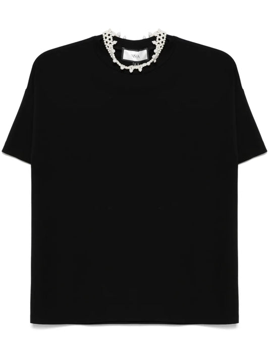 Detachable Faux-Pearl T-Shirt