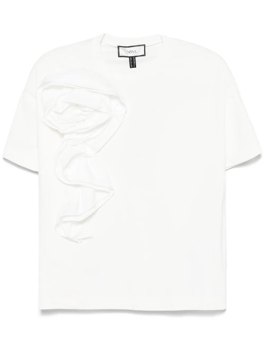 Floral-Appliqué T-Shirt