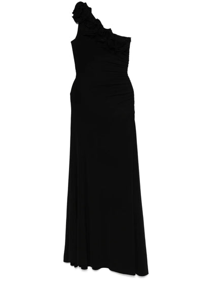 Floral-Appliqué Maxi Dress