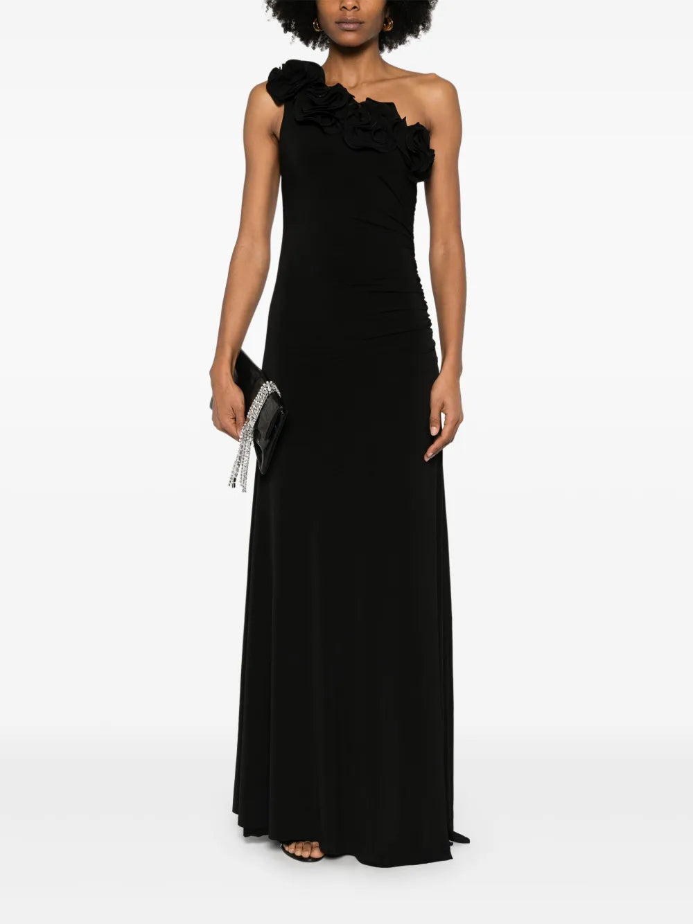 Floral-Appliqué Maxi Dress