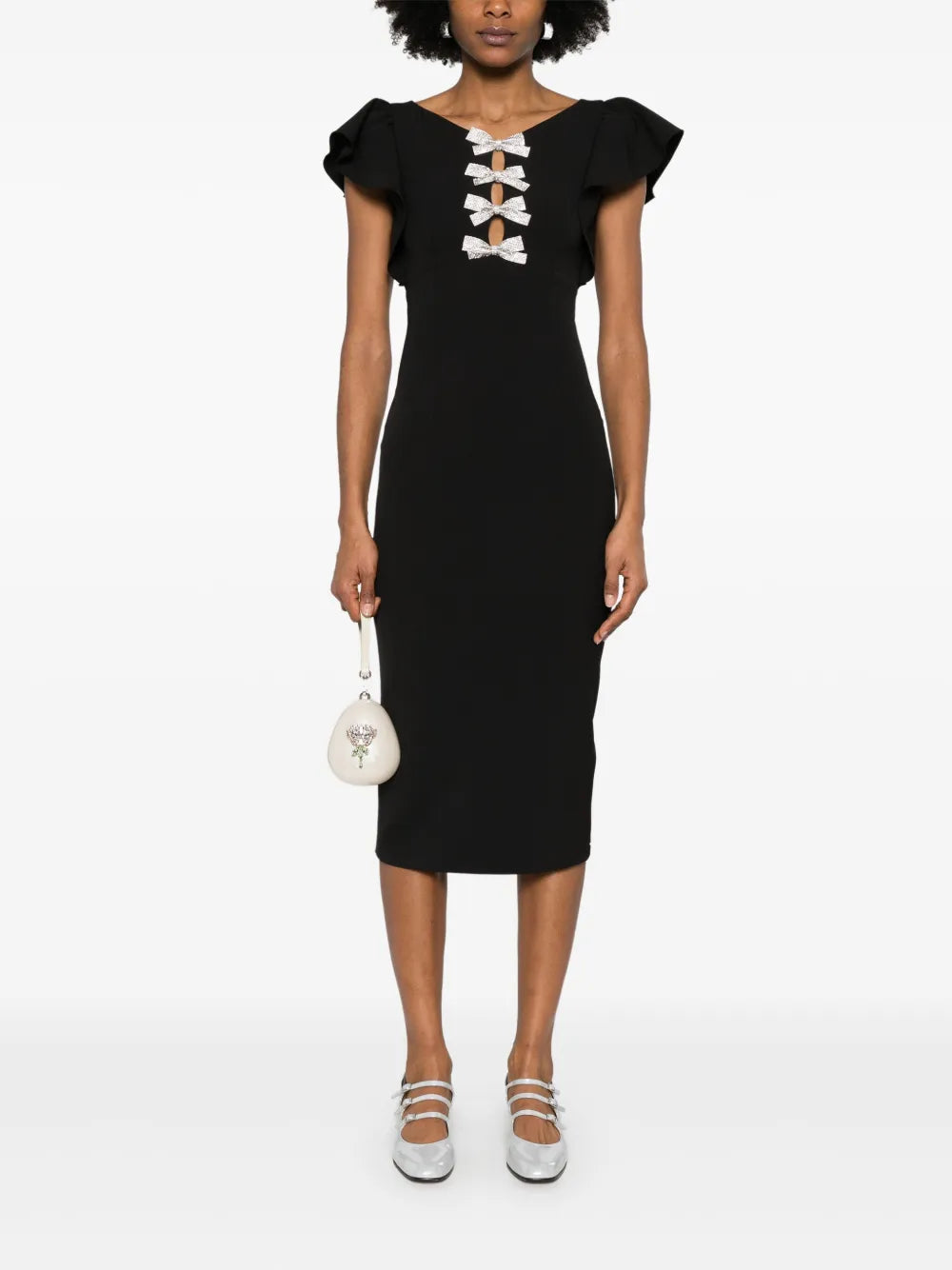 Bow-Detailed Midi Dress