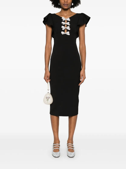 Bow-Detailed Midi Dress