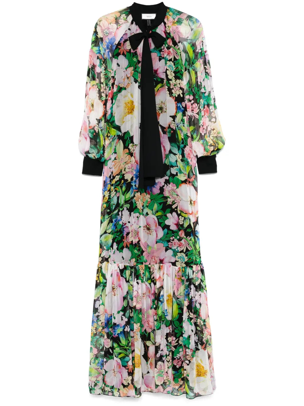 Floral-Print Silk Maxi Dress