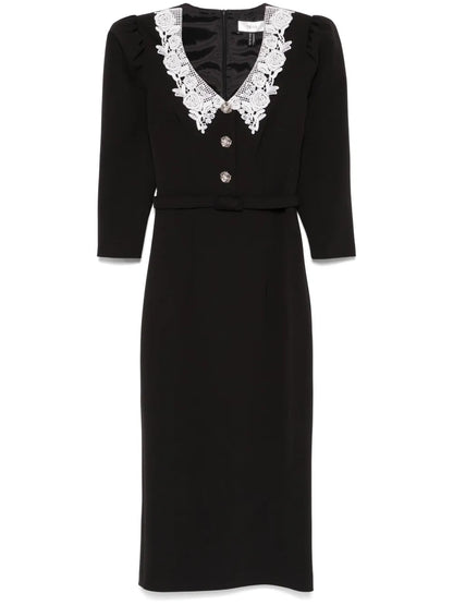 Lace-Collar Midi Dress