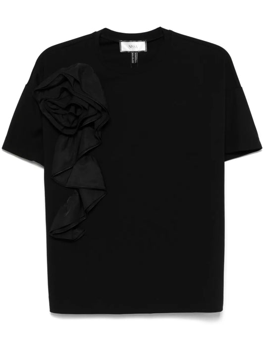 Floral-Appliqué T-Shirt