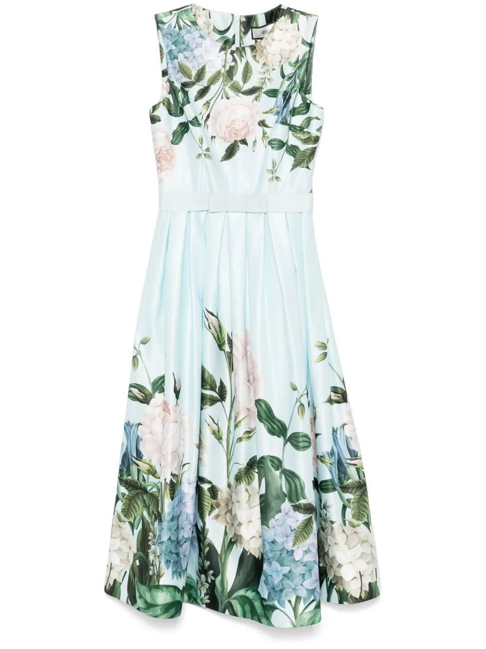 Floral-Print Taffeta Midi Dress