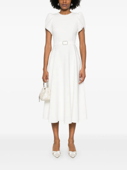 Faux-Pearl Detailed Midi Dress