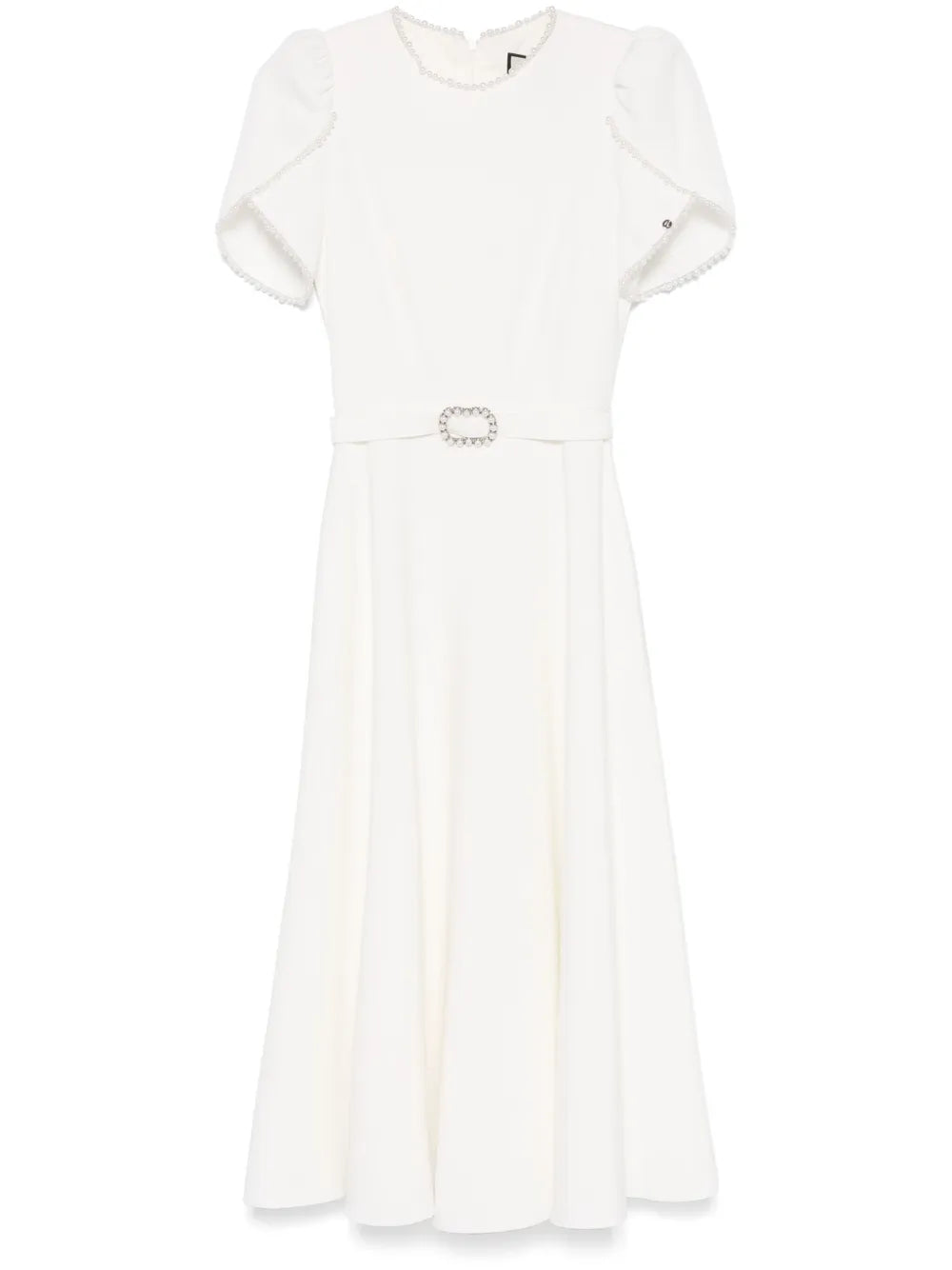Faux-Pearl Detailed Midi Dress