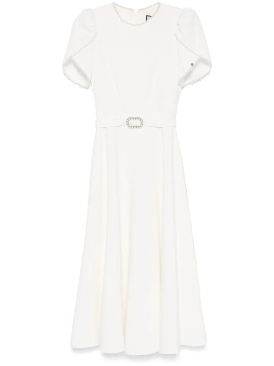 Faux-Pearl Detailed Midi Dress