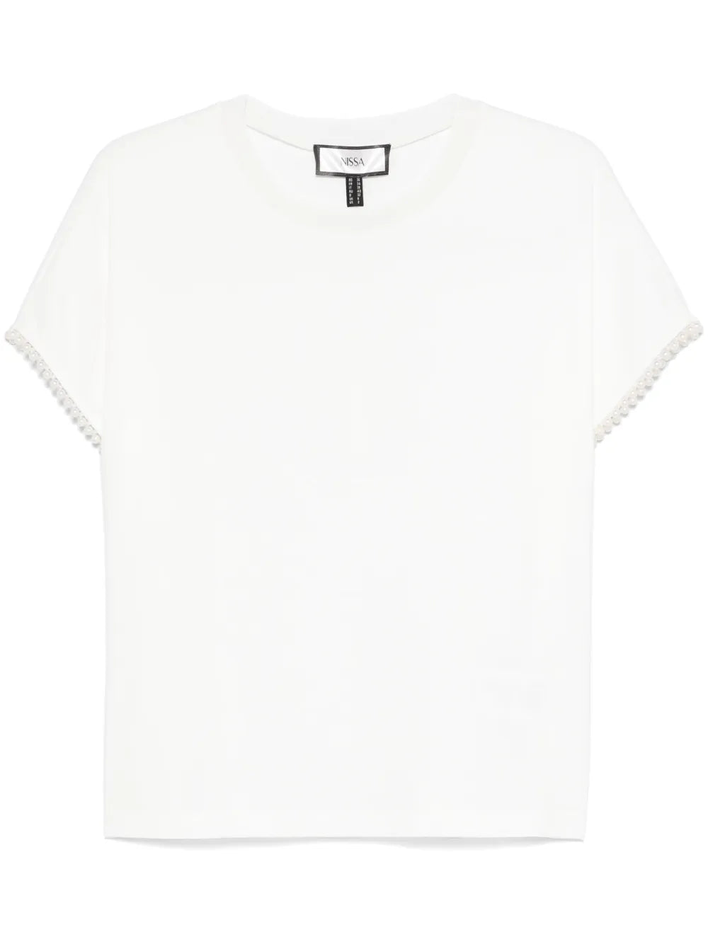 Faux-Pearl Detailed T-Shirt