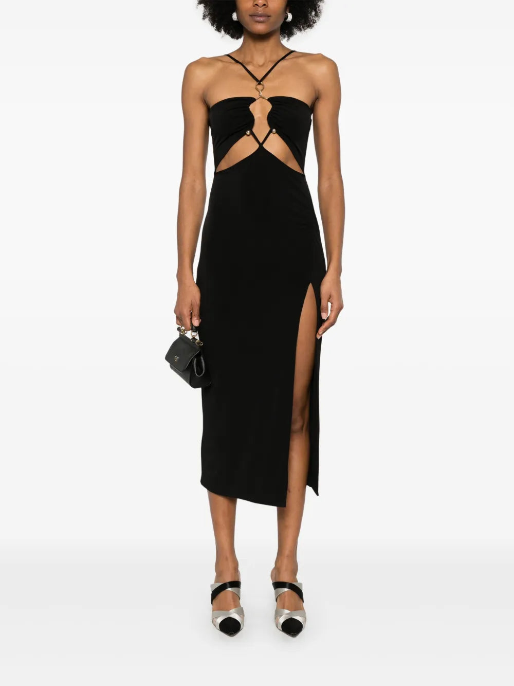 Hardware-Detailed Midi Dress