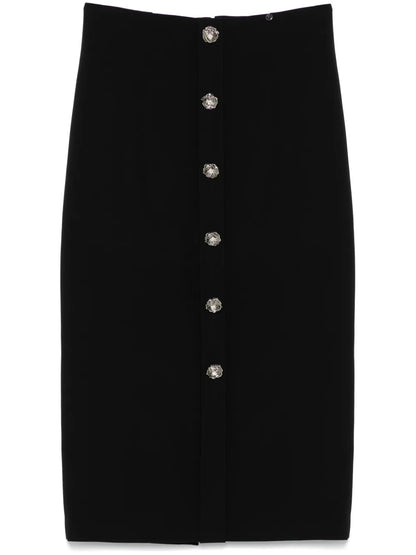 Button-Detailed Midi Skirt