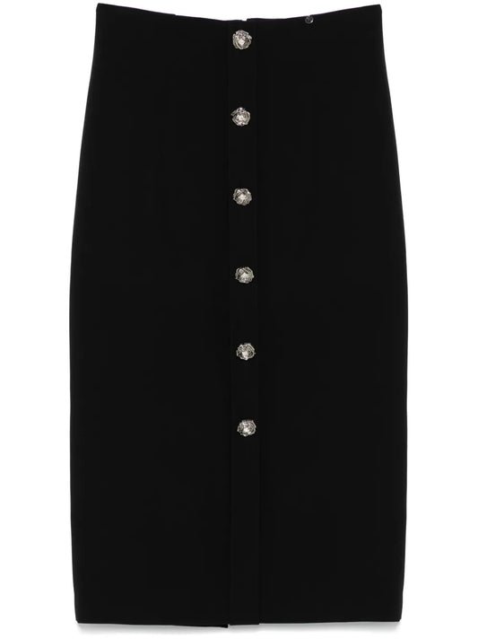 Button-Detailed Midi Skirt