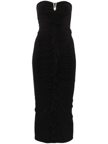 Ruffled-Detailed Midi Dress