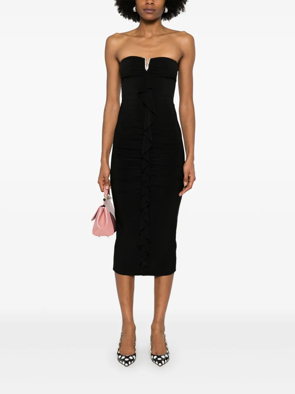 Ruffled-Detailed Midi Dress
