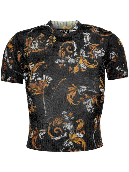 Barocco-Print Knit T-Shirt
