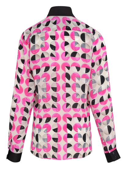 Graphic-Print Silk Shirt