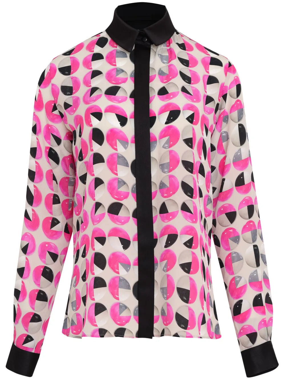 Graphic-Print Silk Shirt