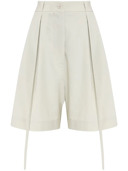 Pleated Wide-Leg Shorts