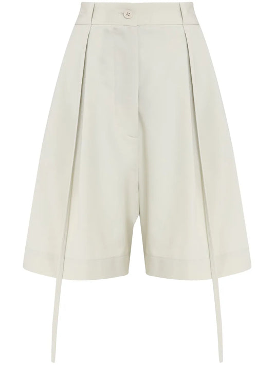 Pleated Wide-Leg Shorts