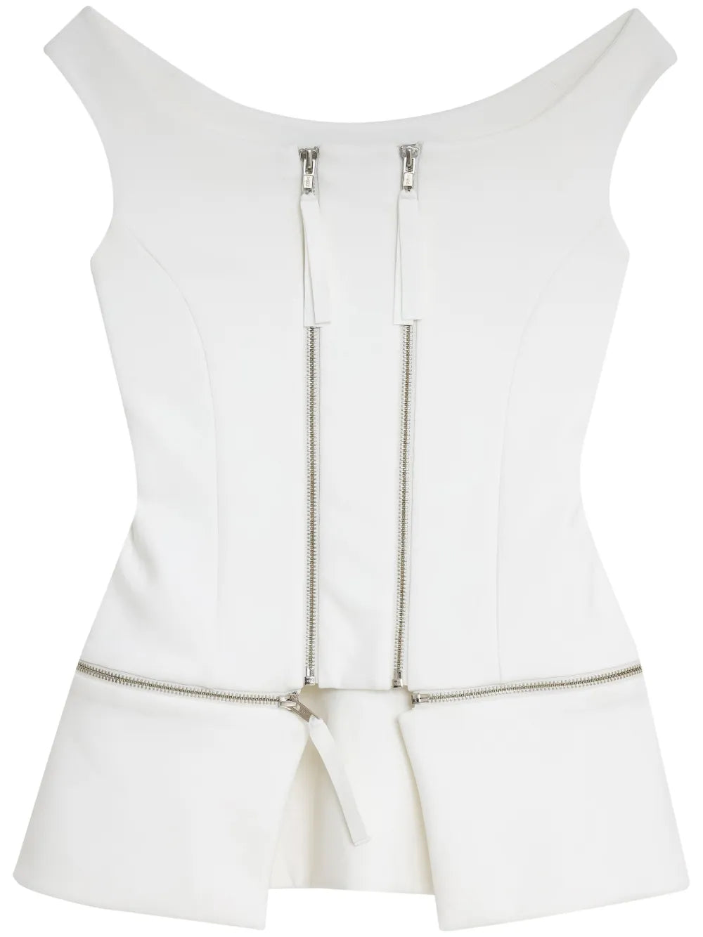 Zip-Detail Peplum Top