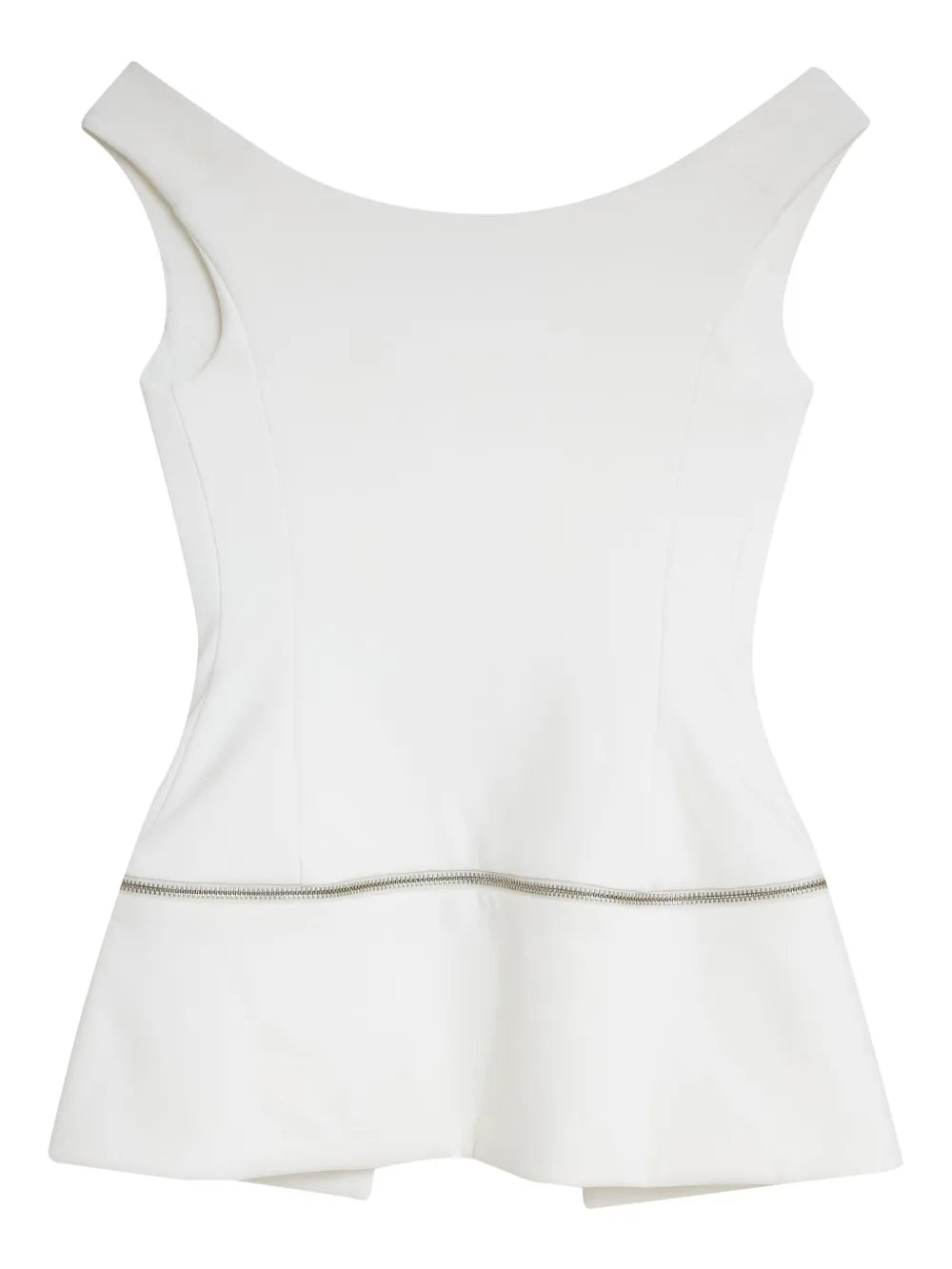Zip-Detail Peplum Top