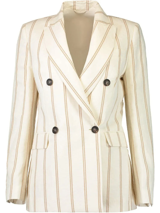 Striped Double-Breasted Blazer