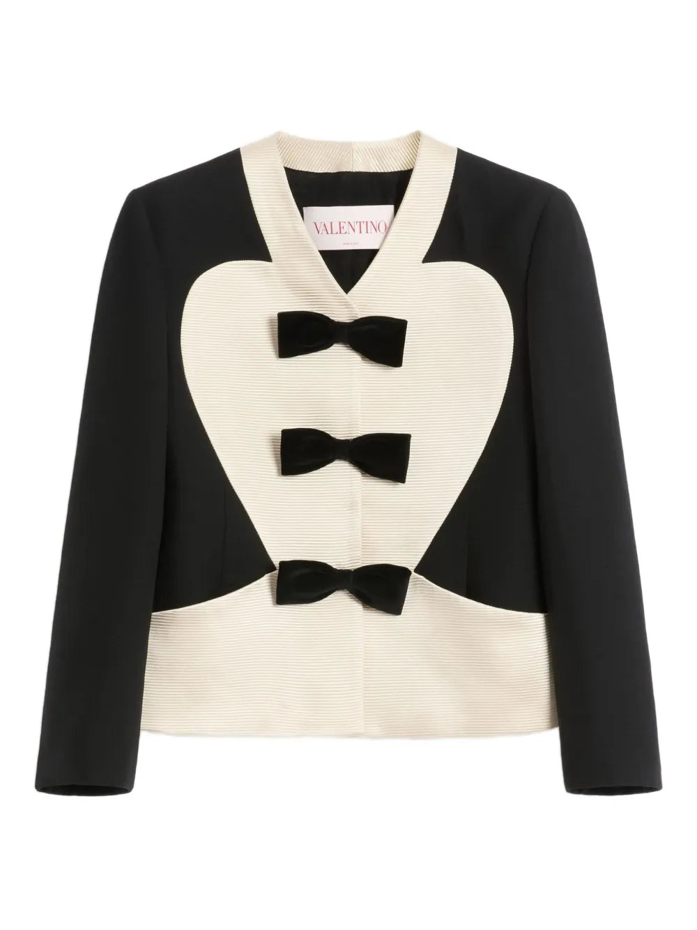 Bow-Detail Crepe Jacket