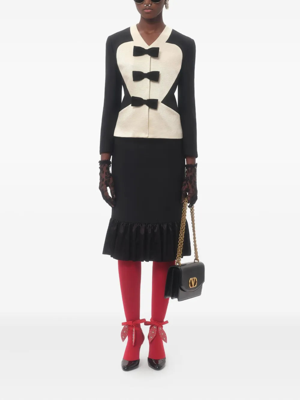 Bow-Detail Crepe Jacket