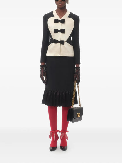 Bow-Detail Crepe Jacket