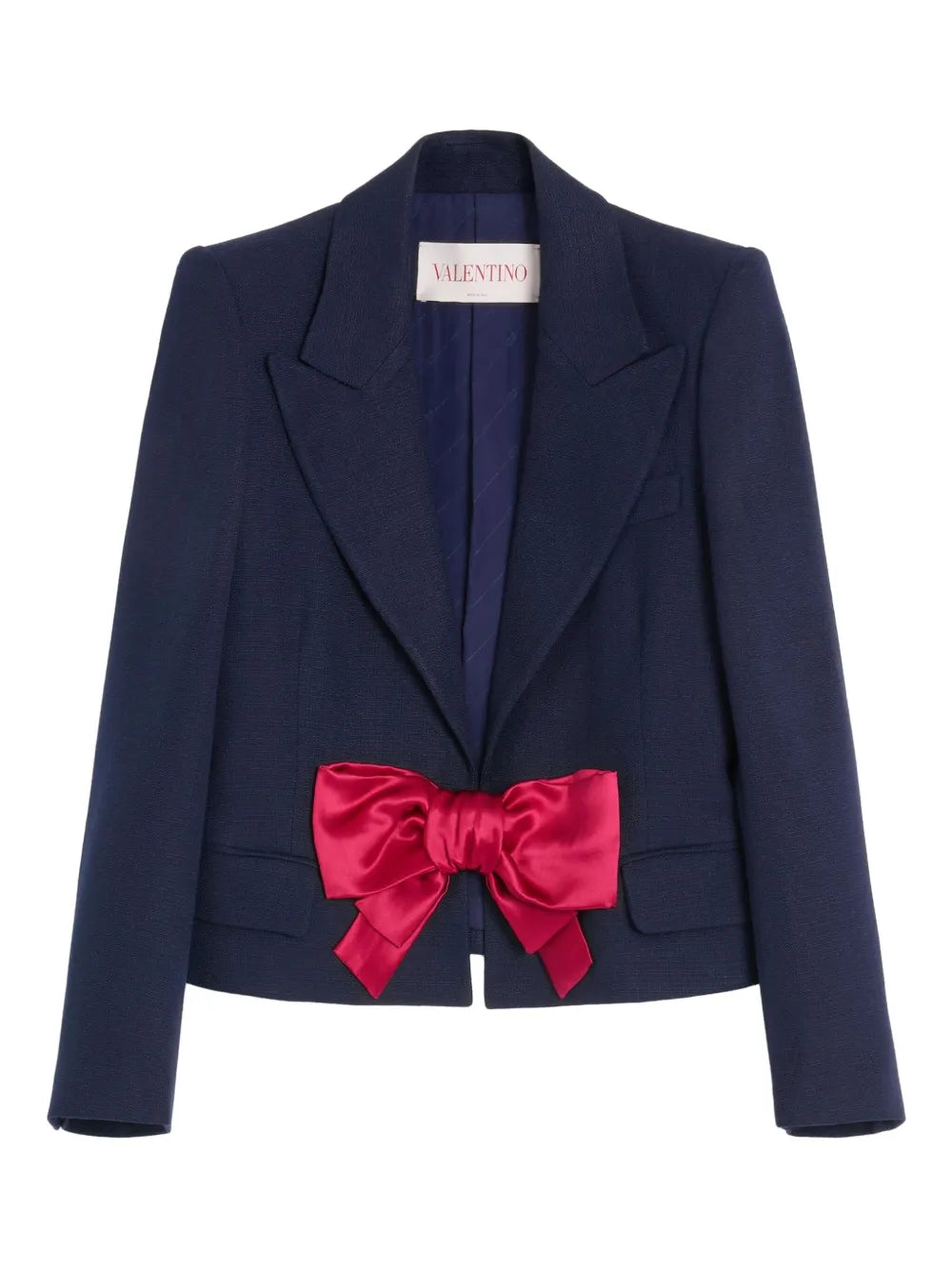 Bow-Detail Single-Breasted Blazer