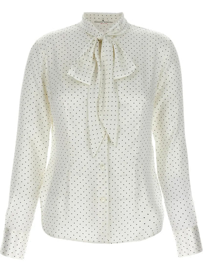 Polka-Dot Silk Shirt