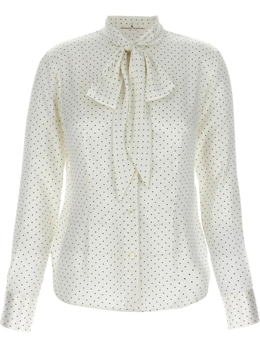 Polka-Dot Silk Shirt