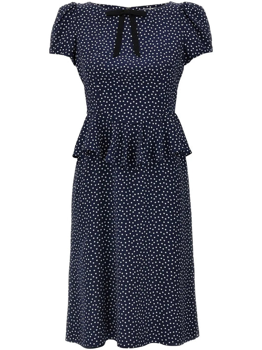 Polka Dot-Print Midi Dress