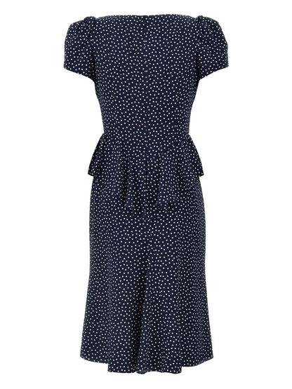 Polka Dot-Print Midi Dress