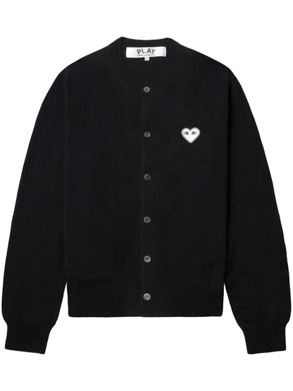 Heart-Appliqué Cardigan