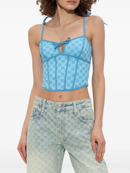 Monogram-Pattern Top