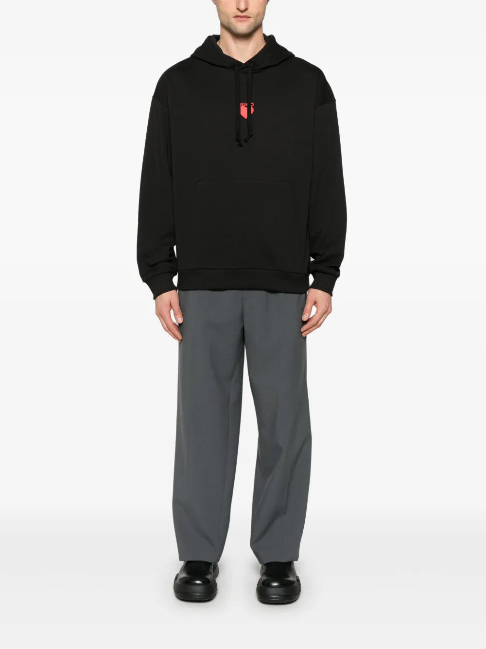 Heart-Print Cotton Hoodie
