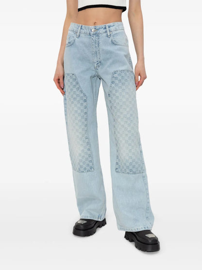 Monogram-Pattern Jeans