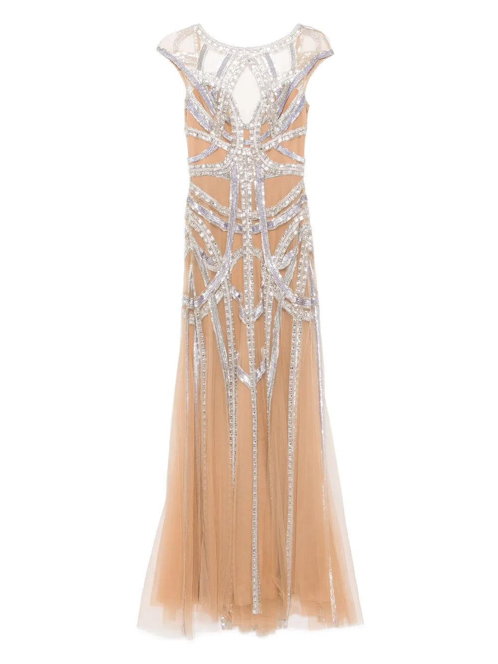 Roads-Embroidered Flared Gown