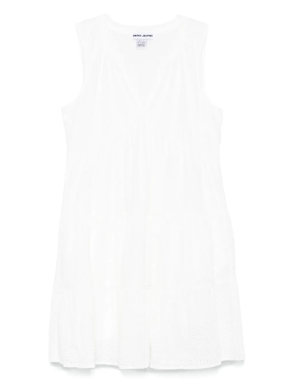 Eyelet-Detail Sleeveless Mini Dress