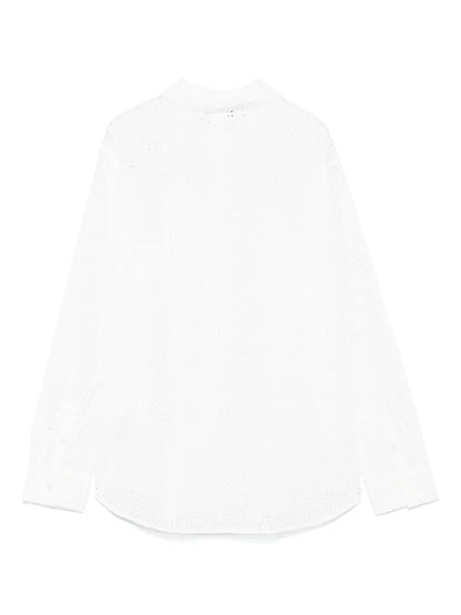 Eyelet-Detail Long-Sleeve Shirt